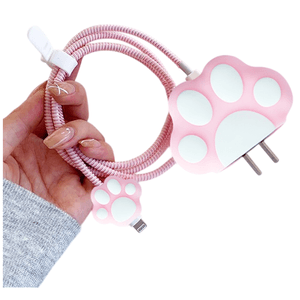Forro Protector Para Cargadores Iphone Manita Gato