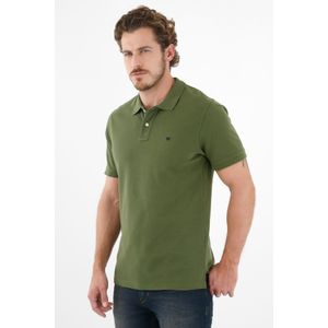 Polo verde con raqueta multicolor para hombre