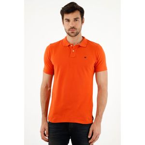 Polo naranja  Lycra-Algodón para hombre