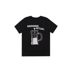 Camiseta negra con estampado para hombre