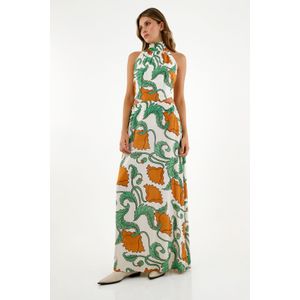Vestido estampado de cuello halter para mujer