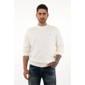Buzo crudo con estampado de texto para hombre