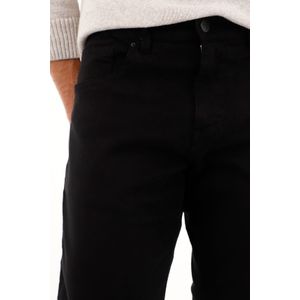 Jean Recto tiro medio negro para hombre