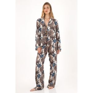 Pijama de pantalón con estampado multicolor para mujer