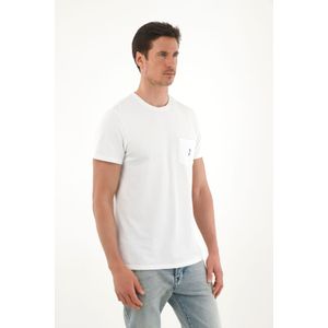 Camiseta con bolsillo delantero blanca para hombre