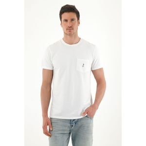 Camiseta con bolsillo delantero blanca para hombre