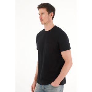Camiseta en tela piqué negra para hombre
