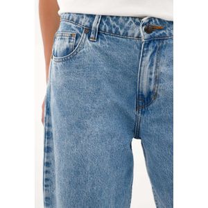 Jean Boyfriend tiro medio azul para mujer