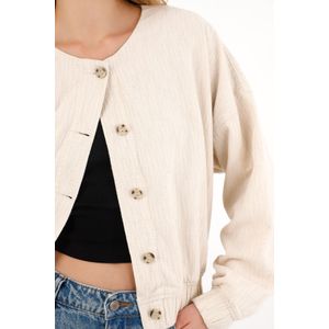 Abrigo tipo Bomber crudo para mujer