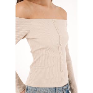 Camiseta cuello bandeja crudo para mujer