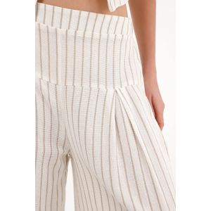 Pantalón oversize preteñido a rayas para mujer