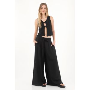 Pantalón Wide Leg amplio negro para mujer