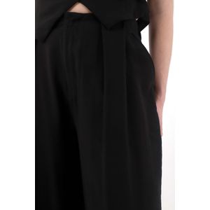 Pantalón Wide Leg con tablas negro para mujer