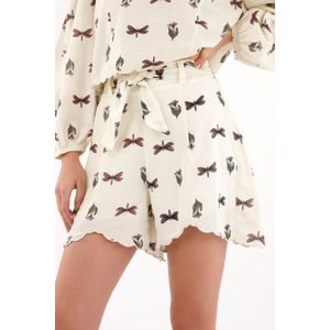 Short estampado con cintutón crudo para mujer