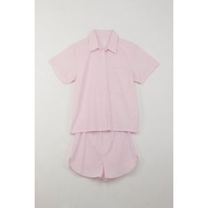 Pijama de camisa y short con textura para mujer