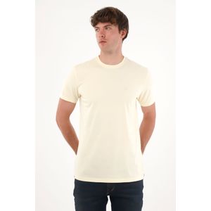 Camiseta manga corta en 100% algodón amarilla para hombre