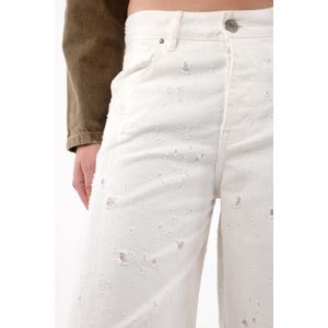 Jean Horseshoe tiro bajo crudo para mujer