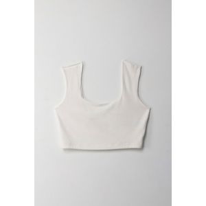 Camiseta crop manga sisa crudo para mujer