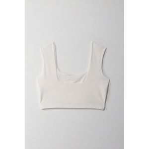 Camiseta crop manga sisa crudo para mujer