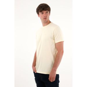 Camiseta manga corta en 100% algodón amarilla para hombre