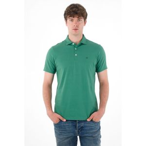 Polo con raqueta bordada verde para hombre