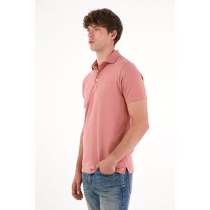 Polo con raqueta bordada roja para hombre