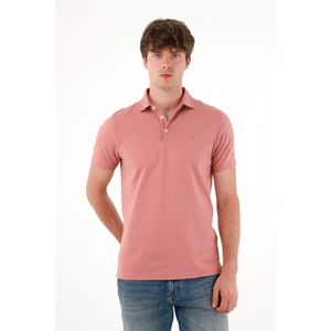 Polo con raqueta bordada roja para hombre