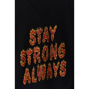 Camiseta Boxy fit manga sisa negra para mujer