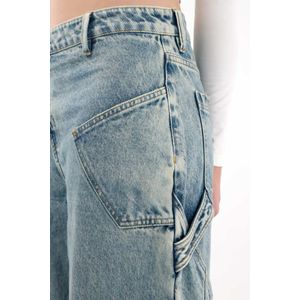 Jean Wide Leg tiro bajo con desgastes para mujer
