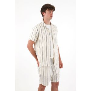 Camisa tipo bowling a rayas para hombre