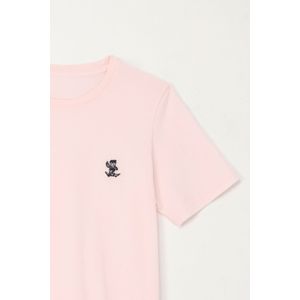 Camiseta con estampado en algodón 100% rosada para niño