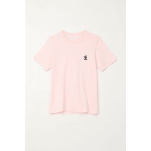 Camiseta con estampado en algodón 100% rosada para niño