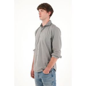 Camisa manga larga gris para hombre