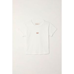 Camiseta básica estampada blanca para niña