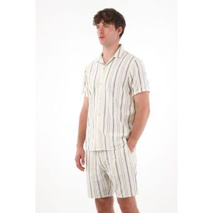 Camisa tipo bowling a rayas para hombre