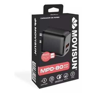 Cargador Movisun MPD 80 Tipo C Color Negro
