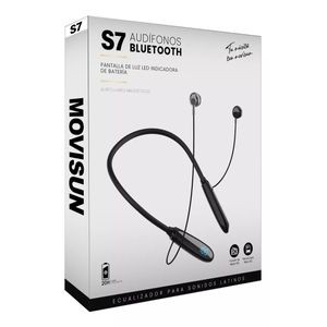 Audífonos Bluetooth Movisun S7 Pantalla Indicadora Batería Color Negro