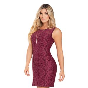 Vestido Corto Mujer Vinotinto Mp 87179