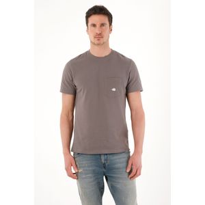Camiseta en tela piqué gris para hombre