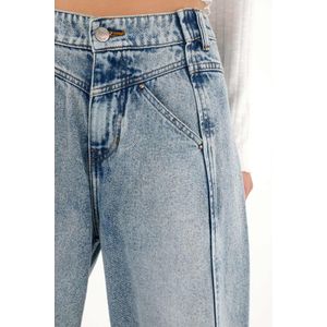 Jean Wide Leg de tiro alto azul para mujer