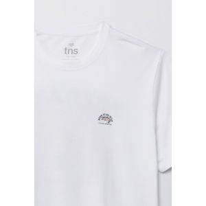 Camiseta manga corta estampada blanca para hombre