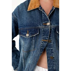 Chaqueta Trucker oversize con cuello en corduroy para mujer