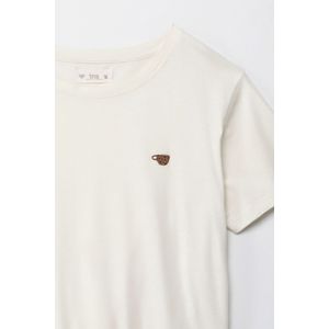 Camiseta con estampado en punto corazón crudo para mujer