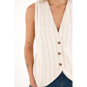 Chaleco con botones crudo para mujer