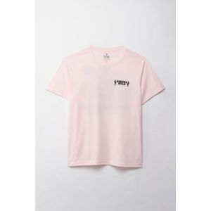Camiseta manga corta estampada rosada para hombre