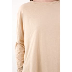Camiseta manga larga café para mujer
