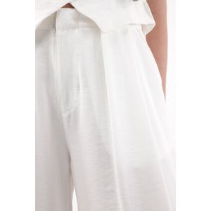 Pantalón Wide Leg con tablas crudo para mujer