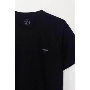 Camiseta manga corta estampada negra para hombre