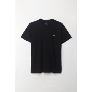 Camiseta manga corta estampada negra para hombre