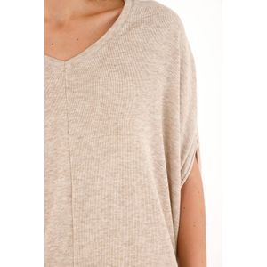 Camiseta de silueta amplia café para mujer